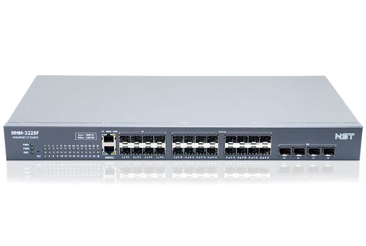 NST NSH-3228F 광 L3 스위치 24 SFP + 4 10G SFP+ (전원 이중화·-40~80°C)