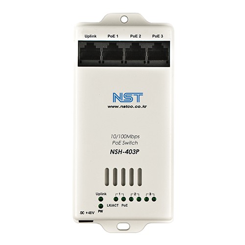 NST NSH-403P 4포트 소형 PoE 스위치 (PoE 3 + 업링크 1)